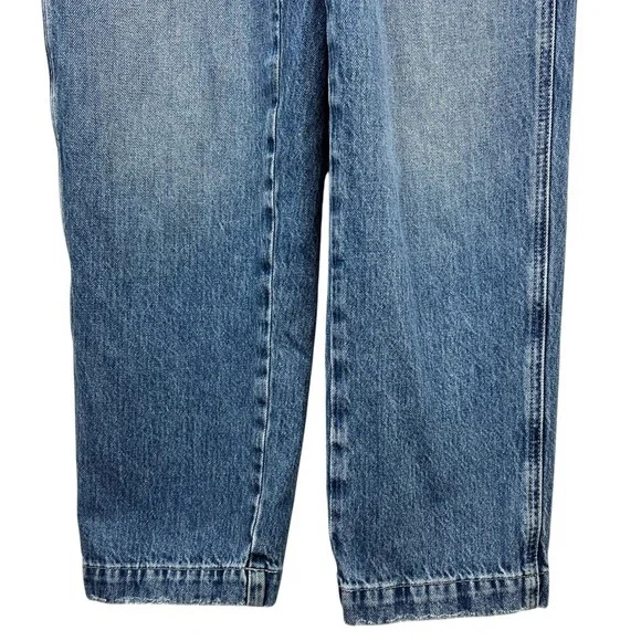 Madewell Straight-Leg Jean Overalls XXS Hickory Wash Faded Denim Cropped Length - Picture 14 of 15